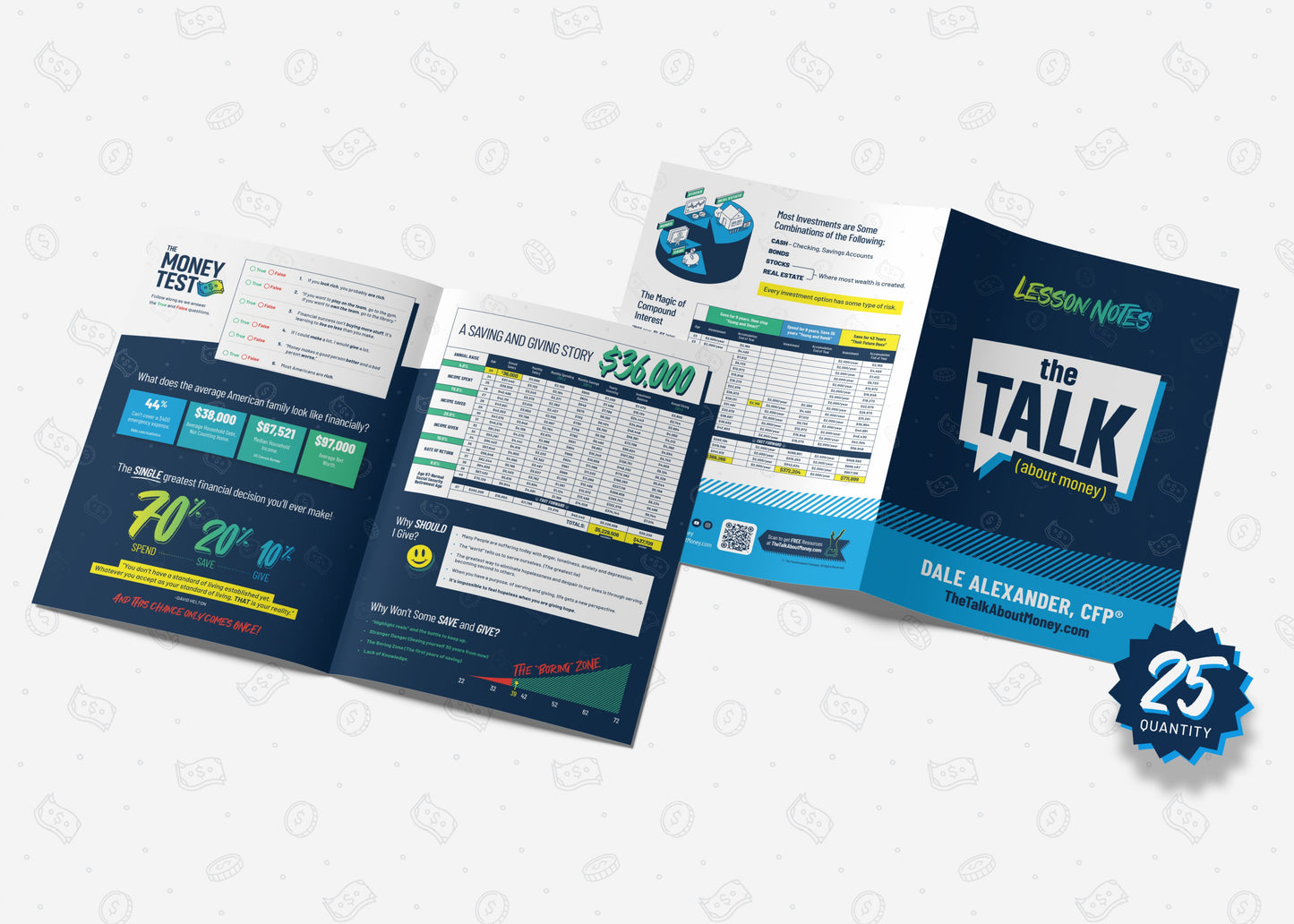 "The Talk" (about money) BOOKS (25 QTY) AND LESSON NOTES (25 QTY) BUNDLE