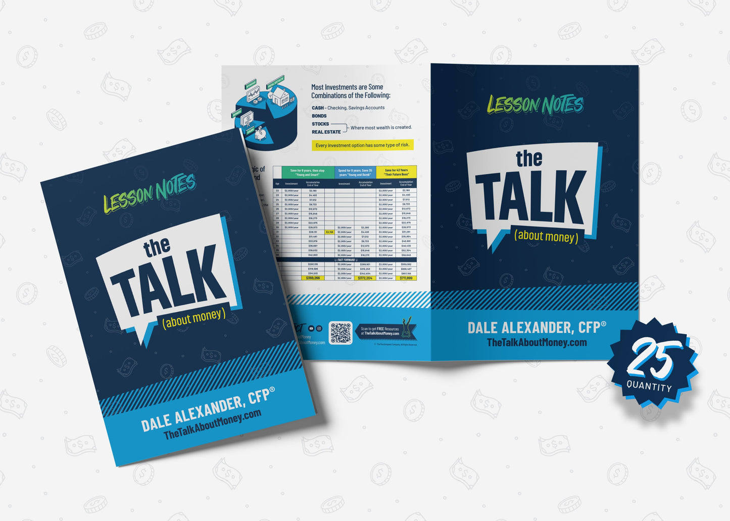 "The Talk" (about money) BOOKS (25 QTY) AND LESSON NOTES (25 QTY)  BUNDLE